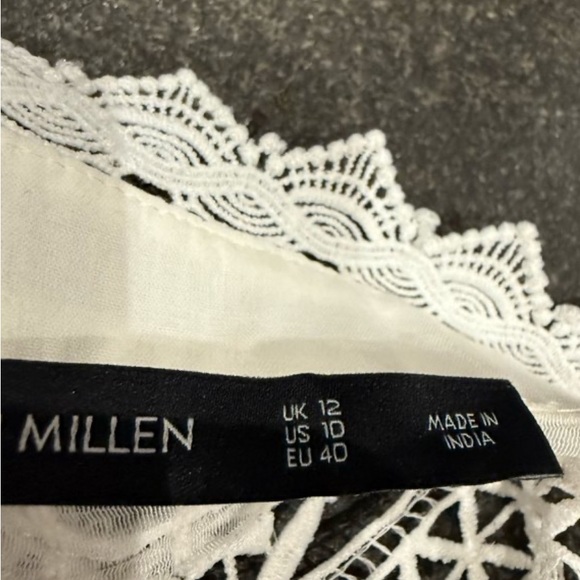 Karen Millen NWT Cotton Voile Cutout Prairie Boho Bridal Dress UK 12/US 10/EU 40 - Picture 12 of 12